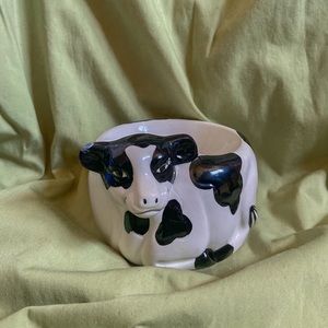 Vintage Ceramic Cow Bowl Trinket Dish